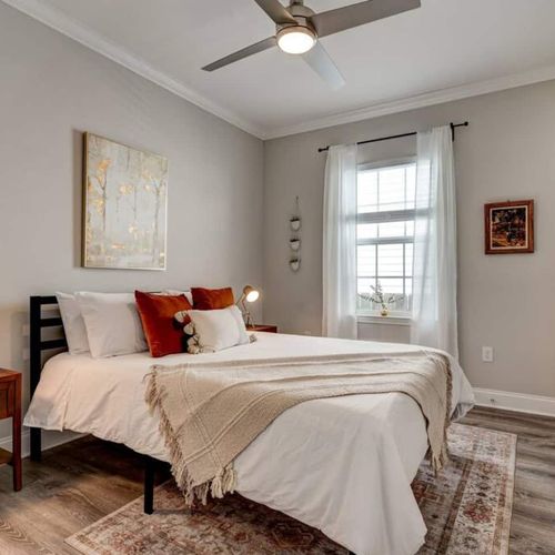 Restful bedroom w/ a plush bed & Smart TV for easy nights in.