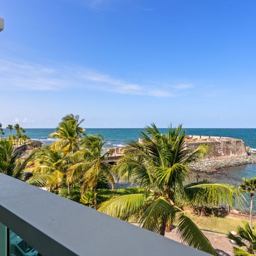 Savor spectacular views of the Caribbean Sea and the historic San Gerónimo Fort from your private vantage point, offering a glimpse into Puerto Rico's rich history.