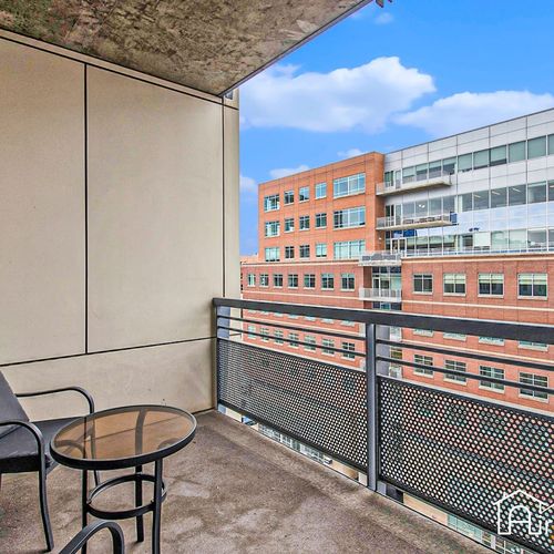 - step out to your private balcony and sip morning coffee or evening drinks with city views
- cozy bistro seating makes it the perfect perch above the vibrant urban energy
- relax with fresh air and architecture all around you