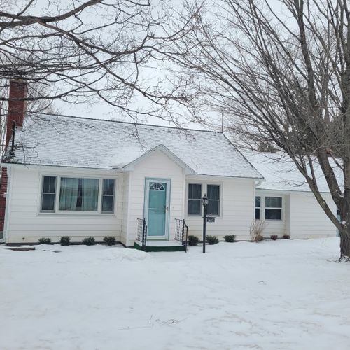 Exterior:  another shot of the front of the house in winter