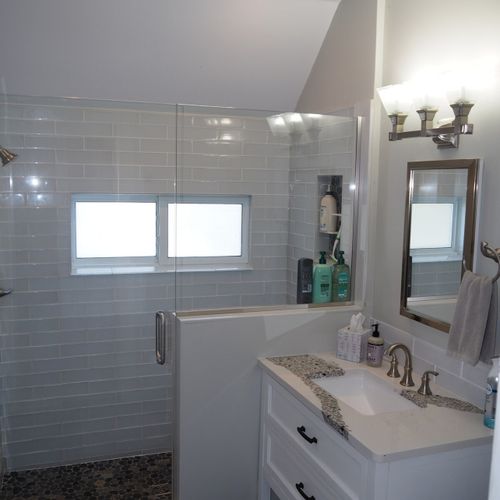 Bathroom #1 (main floor):  full bathroom with entry from the kitchen.