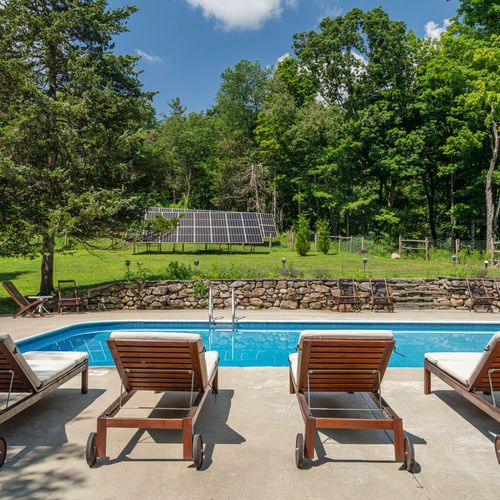 The pool is completely private and ready for your enjoyment.