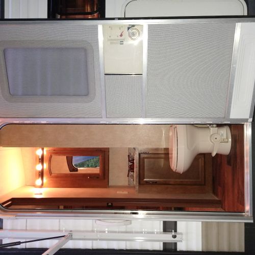 Exterior:  the little half-bath that is conveniently available to enter into without entering the rest of the property.