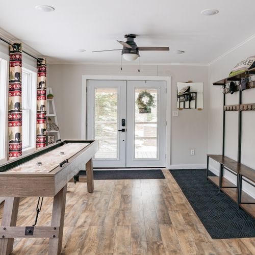 Our naturally lit foyer and entertainment room