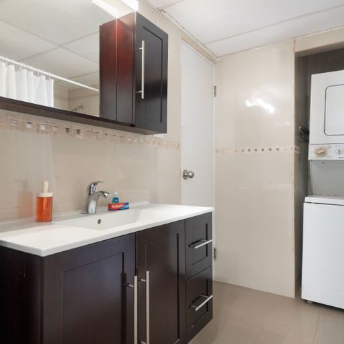 Refresh and rejuvenate in our sparkling clean and modern bathroom.