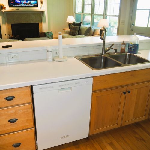 Kitchen:  the home has an excellent kitchen will all appliances (including a dishwasher) and a good supply of cooking and dining utensils.