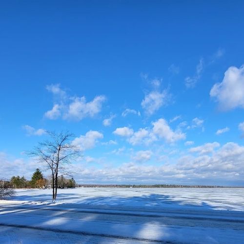 Exterior:  manistee lake in winter