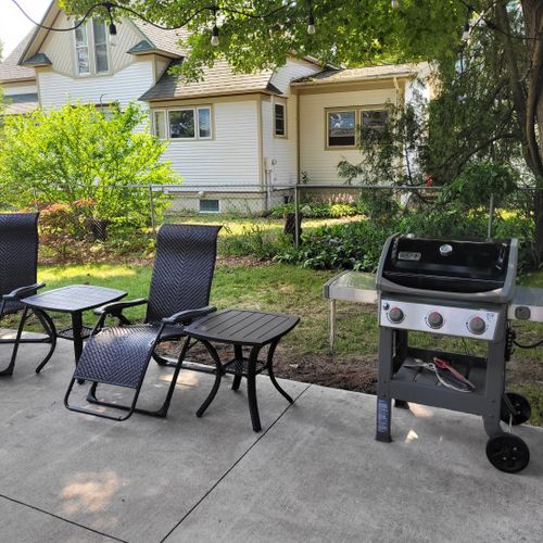 Exterior:  the outdoor patio