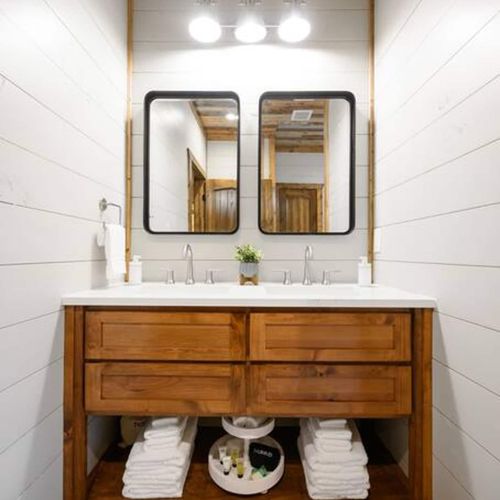 Double vanity in the private bath.