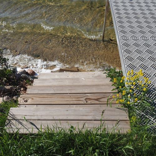 Exterior:  the private dock on manistee lake