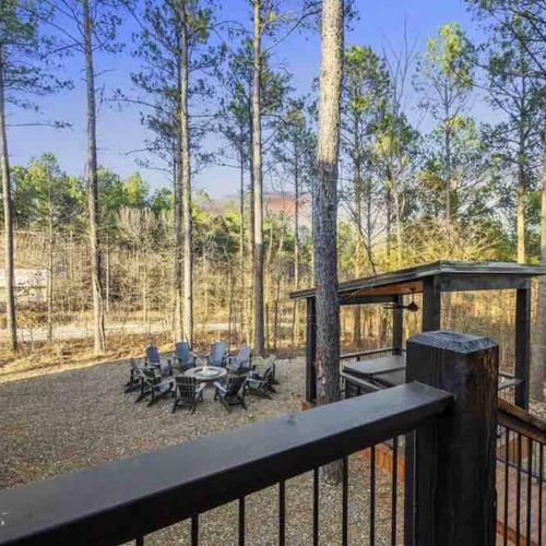 The fire pit in the back yard.