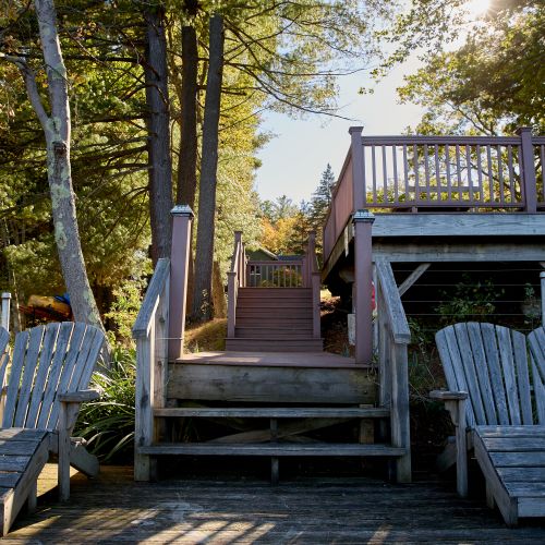The private dock, looking up toward the house.