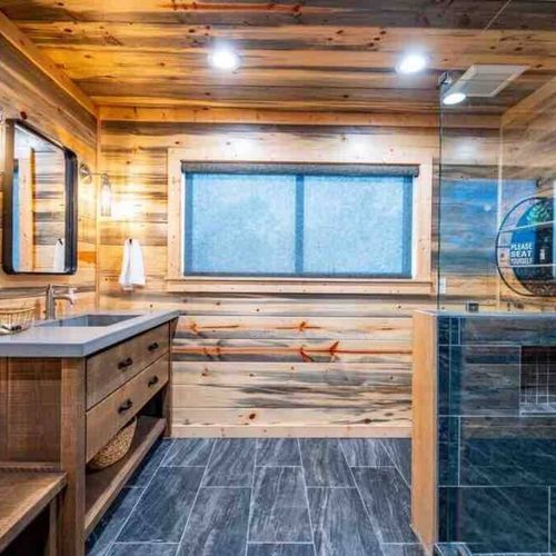 The private bath also has a walk-in shower!