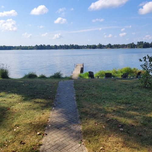 Exrterior:  the backyard and the private dock