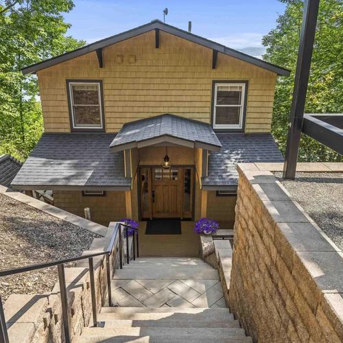 EXTERIOR:   The front entrance to the house