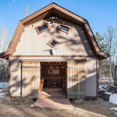 Hang out in the barn, converted into a fun game room with a foosball table.