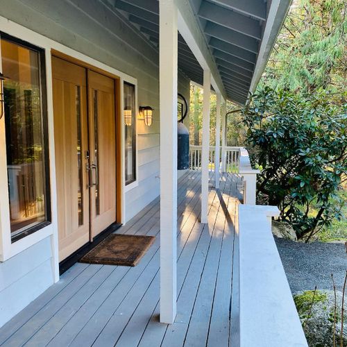 Front porch and entry path.