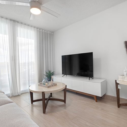 Our living room is the perfect spot to unwind after a day of exploring.