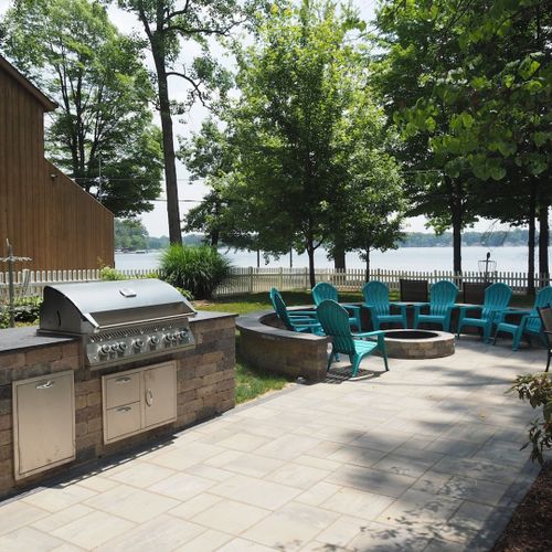 Exterior:  the outdoor bonfire ring and gourmet gas grill!