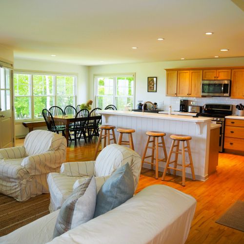 Overall:  looking from the living room towards the kitchen and the dining room.