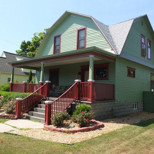 Exterior:  front of the house looking from the southeast.