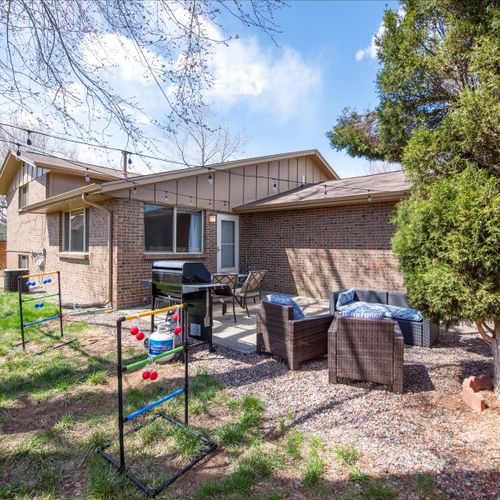 Just inside the fence, you'll find a patio table and outdoor seating. Play the ladder game, light up the bbq and enjoy the famous co sunshine in the outdoor lounge chairs.