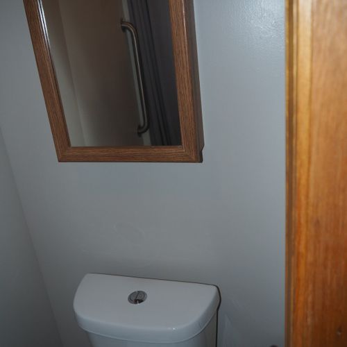 Bathroom #2 (main floor):  there is a convenient half-bath with a shower, toilet, and mirror at the back of the laundry room on the main floor.