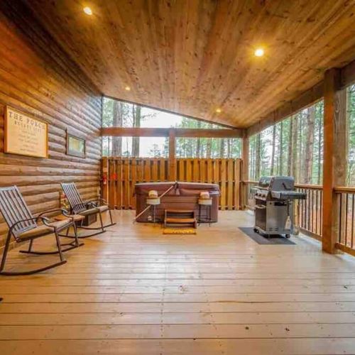 A lot of room on the covered deck.
