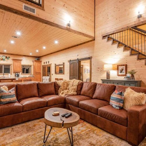 Luxury oversized sectional in the living room.