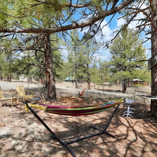 Swing into relaxation—find shade and unwind in the hammock.