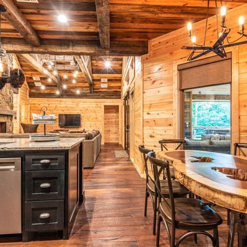 Additional seating can be found in the kitchenette