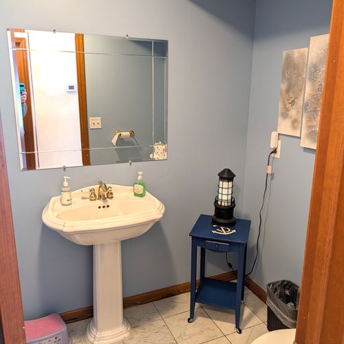 BATHROOM #1 (FIRST FLOOR):  There is a very convenient half-bathroom on the first floor.