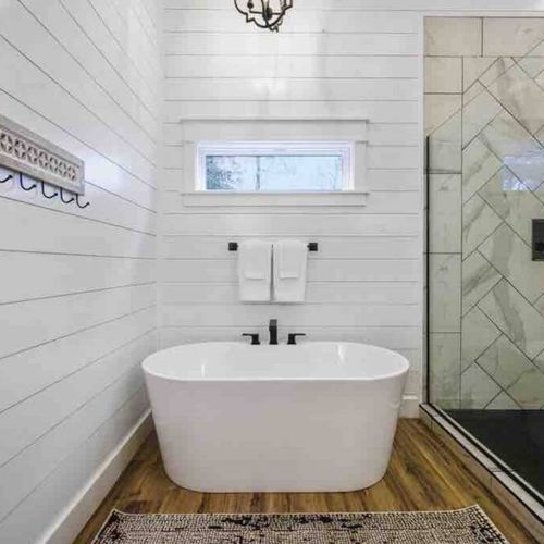 The Master bath also has an oversized soaking tub!