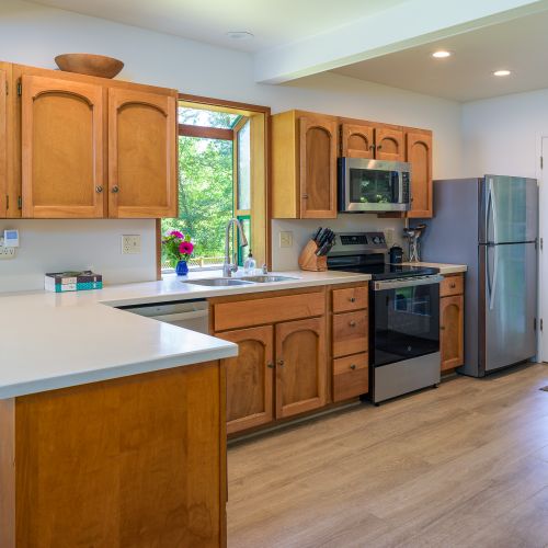 All new stainless steel appliances make cooking meals and cleanup a pleasure