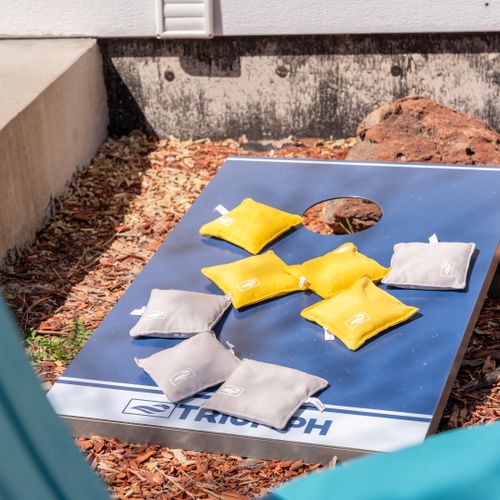 Set up the cornhole game and let the good times roll!