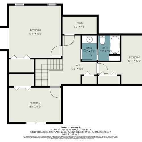 SCHEMATIC:  Diagram of the second floor