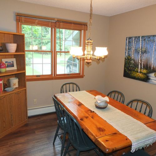 Dining room:  the home has a lovely dining room with table and chairs for 6 adults
