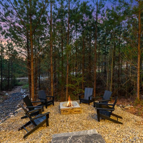 The fire pit with chairs!