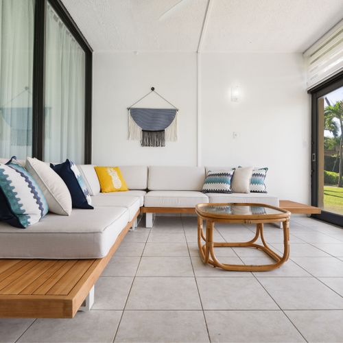 A modern and minimalist design creates a peaceful and relaxing atmosphere.
