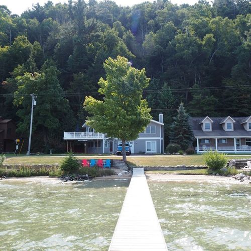 Exterior:  looking back at the house from the end of the dock.