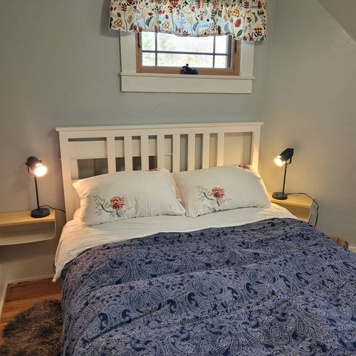 Bedroom #3 (second floor):  features a queen-size bed, a very large closet, and private access to the second floor bathroom via the closet.