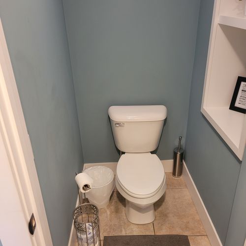 Bathroom #2 (larger house, main floor):  this is the private en suite full bathroom for bedroom #1.