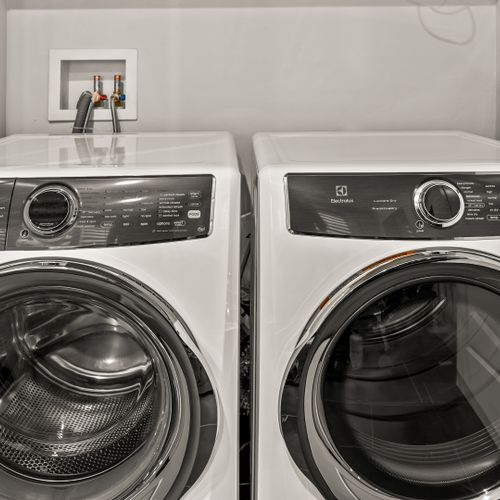 Take care of laundry anytime with the private washer and dryer.