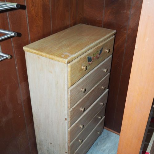 Bedroom #2:  features a full-on-full bunk bed, dresser, closet, and lamps.