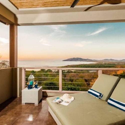 Balcony with lounge chairs