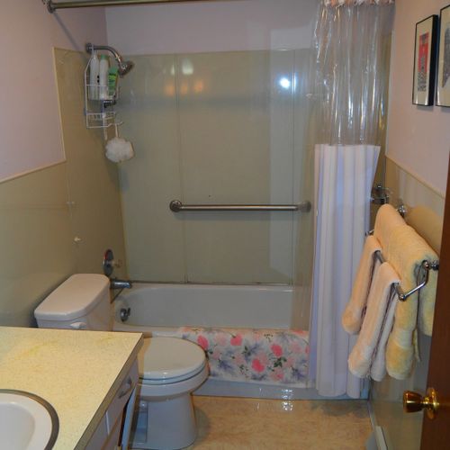 Bathroom:  full bathroom with a combination tub and shower.