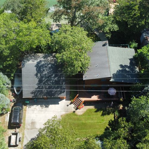 Exterior:  aerial view of the house