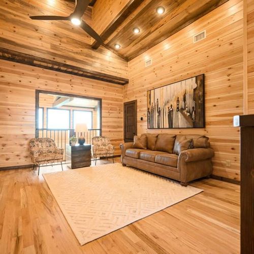 Upstairs takes you to the loft with a Queen sleeper sofa.