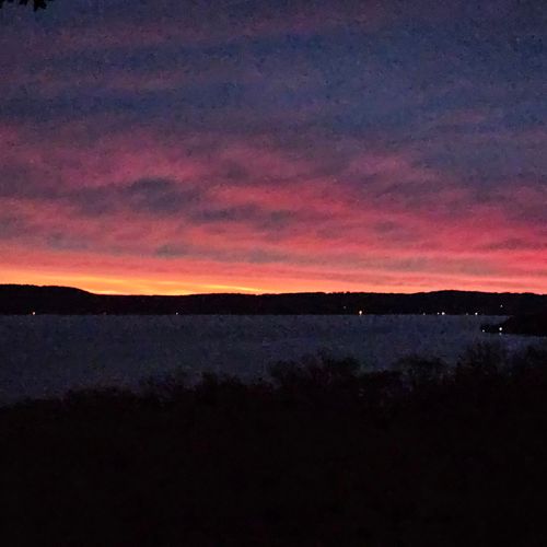 Exterior:  a beautiful sunrise on crystal lake