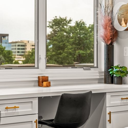Whether working remotely or journaling, the desk offers a comfortable setup.